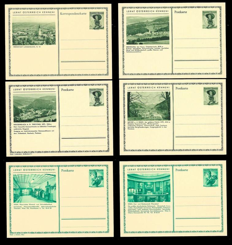 AUSTRIA (108) Scenery View Mixed Face Value Postal Cards c1950s ALL MINT UNUSED