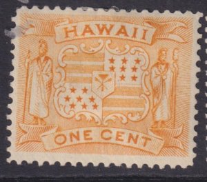 HAWAII, 1894 Coat of Arms, 1c. Yellow, heavy hinged.