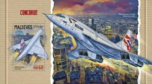 Maldives - 2018 Concorde Plane - Stamp Souvenir Sheet - MLD18315b