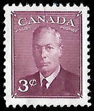 PCBstamps    Canada 286: 3c George VI, used, (3)