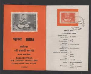 India #450 (1967 Basaveswara  issue) stamp circular with FDI cancelled stamp