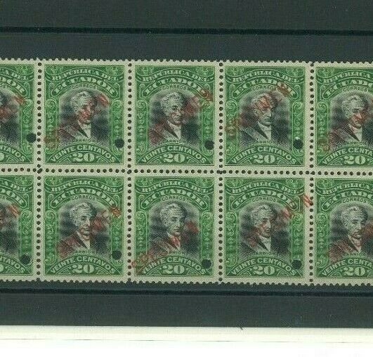 ECUADOR Stamps 1907 *SPECIMEN* 20c President Carrion Block{10} Mint UM MNH MF108