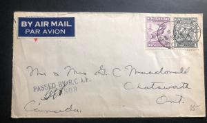 1943 Capo #3  Newfoundland Canada Censored Cover RCAF Overseas