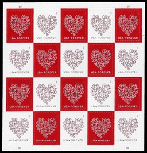 PCBstamps   US 4955/4956 Sheet (CF-1)(COUNTERFIET) Forever Hearts, MNH, (2)
