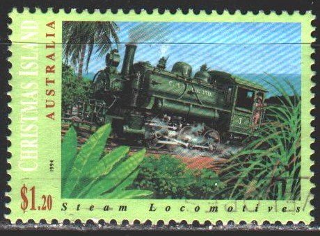 Christmas Island. 1994. 396 from the series. A train. USED.