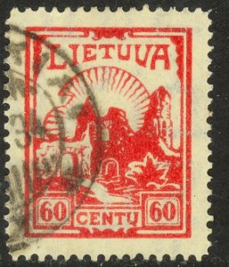 LITHUANIA 1933-34 60c RUIN Pictorial Issue Sc 282 VFU