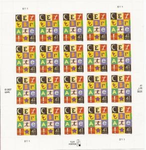 US Stamp - 2007 Celebrate - 20 Stamp Sheet - Scott #4196