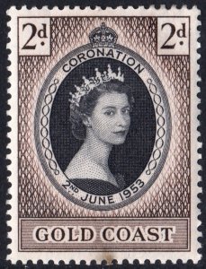 Gold Coast SC#160 2d Coronation of Queen Elizabeth II (1953) MH
