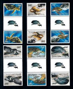 [95196] Netherlands Antilles 2004 Reptiles Turtles Gutter Pairs MNH