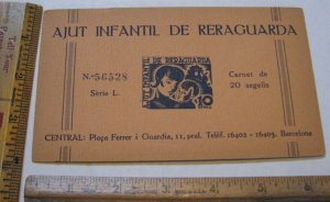 OPC 1937 SPANISH CIVIL WAR CHILD AJUT INFANTIL DE RERAGUARDA BOOKLET OF 20 MNH