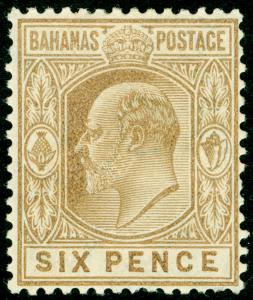 BAHAMAS SG74, 6d bistre-brown, M MINT. Cat £17.