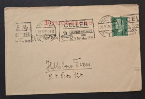 German Weimar Era Cover to Texas 1929 Hannover Celle Sammler Ring Collector Mail