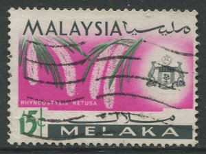 STAMP STATION PERTH Malacca #72 Orchid Type State Crest Used  1965