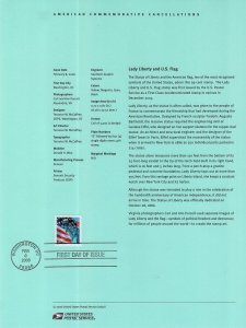 US SP1584a Statue of Liberty Flag 3980 Souvenir Page FDC