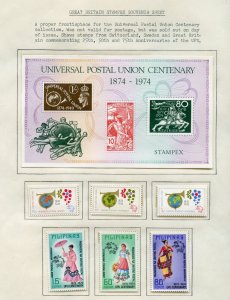 100th ANNIVERSARY OF UPU  SELECTION STAMPS AND SOUVENIR SHEETS MINT NEVER HINGED