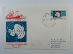 1972 South Africa cover Sanae Antarctica Cape Town #364 RSA 10th Anniv. Treaty