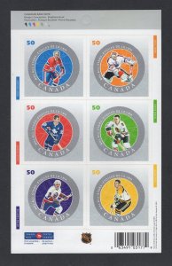 Canada #2086  (2005 NHL All-Stars booklet pane of 6)  VFMNH CV $7.00