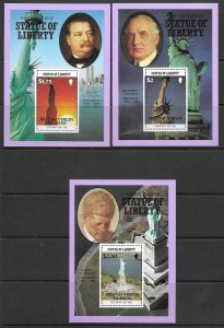 Br. Virgin Is. 559-67 Statue Liberty MNH cpl. set, vf.   2022 CV $ 15.40