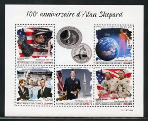 GUINEA 2023 100th ANNIVERSARY OF ALAN SHEPARD WITH JFK SHEET MINT NH