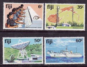 Fiji-Sc#445-8- id9-unused NH set-satellite Earth Station-1981-