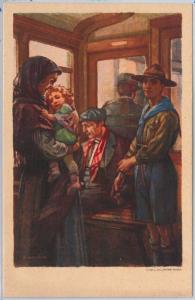 BOY SCOUTS - Vintage postcard ITALY - Artist signed  MEZZANA #6