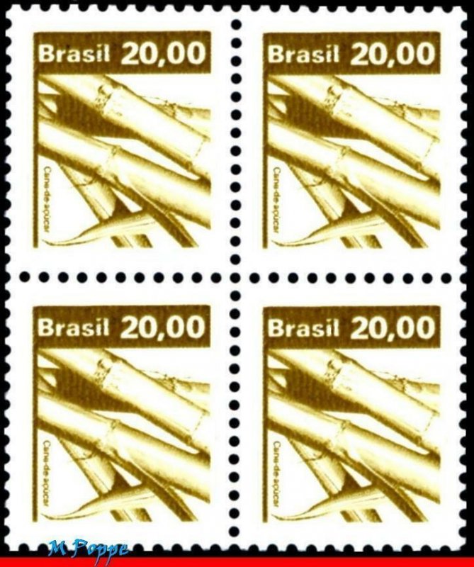 1667 BRAZIL 1982 - ECONOMIC RESOURCES, SUGAR CANE, PLANTS, RHM 611, BLOCK MNH