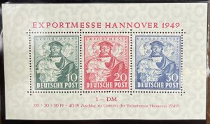 Germany, 1949, Souv. Sheet, SC 662-664, MNH