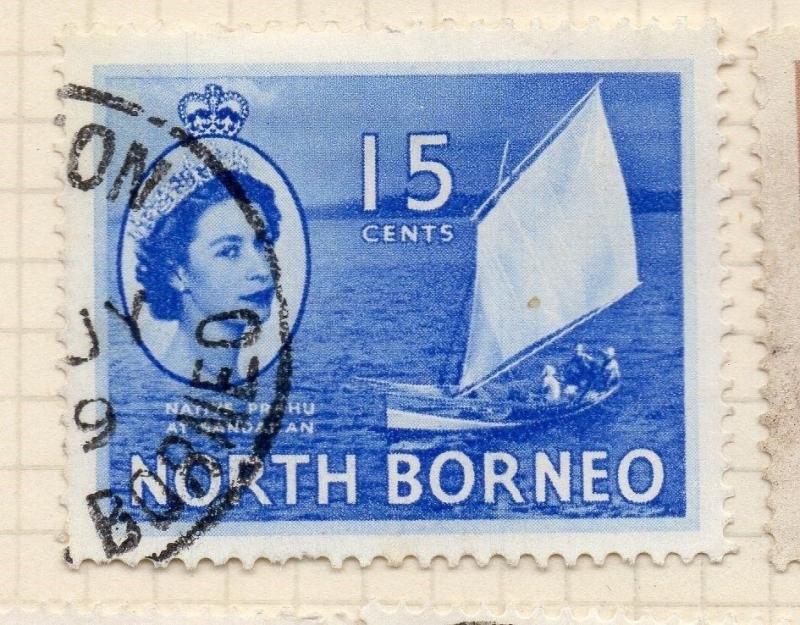 North Borneo 1954 Early Issue Fine Used 15c.