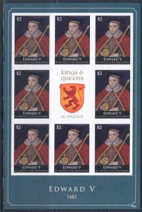 ST. VIN GRENADINES  KINGS & QUEENS OF ENGLAND EDWARD V IMPERFORATED SHEET NH