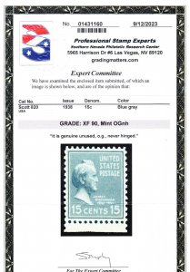 MOstamps - US #820 Mint OG NH Grade XF 90 with PSE Cert - Lot # MO-4470 SMQ $12