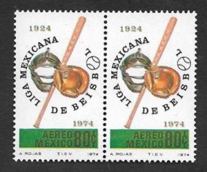 SE)1974 MEXICO, FROM THE SPORTS SERIES, MEXICAN BASEBALL LEAGUE 80C SCTC436, B/2