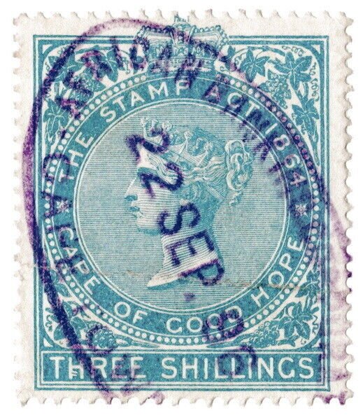 (I.B) Cape of Good Hope Revenue : Stamp Duty 3/- (1896)