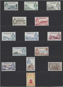 VEGAS 1953 Gibraltar Complete Set Sc# 132-145 All MH, OG Excellent Condition