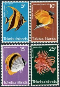 Tokelau 45-48,MNH.Michel 38-41. Fish 1975.Moorish idol,Butterfly-fish.Red-fire.