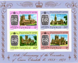 Tuvalu 1978 Sc#84a CORONATION QUEEN ELIZABETH II 25 ANNIVERSARY S/S (1) MNH