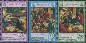 New Hebrides French 1976 SGF228-F230 Christmas set MNH