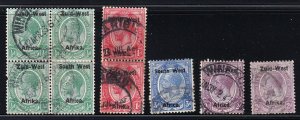 South West Africa - 1923- SWA  Used Group ,Block,Pairs Singles