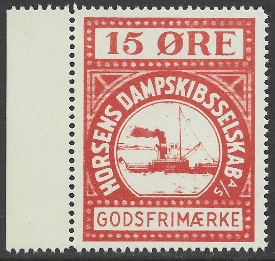 Denmark 1935 Horsens Parcel Post Local Ferry Boat 15o Red F/VF-NH