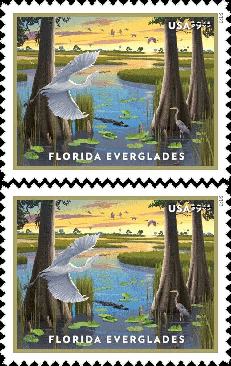 US 5751 Priority Mail Florida Everglades 9.65 vert pair (2 stamps) MNH