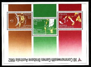 Australia-Sc#844a- id12-unused NH sheet-Sports-Commonwealth Games-1982-