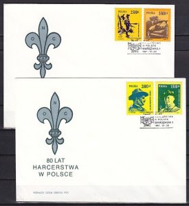 Poland, Scott cat. 3064-3067. Polish Scouts 80th Anniversary. First Day Cover.