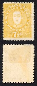 Tonga SG35a 7 1/2d Yellow Fresh Colour M/M Cat 48 pounds