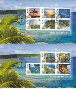 Niue 2009 FDC Scenes Definitives SG#MS1049-50 11v Set 2v Sheets on 2 Covers