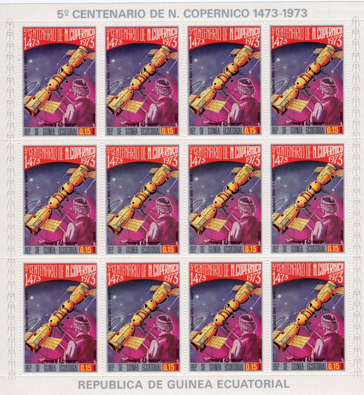 Equatorial Guinea 1974 Mi#329/335 COPERNICUS-SPACE 7 Mini-Sheetlets PERF.MNH