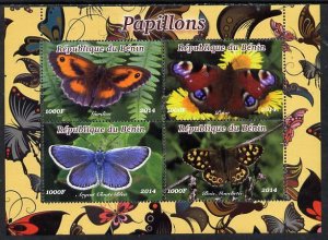 BENIN - 2014 - Butterflies #2 - Perf 4v Sheet - MNH - Private Issue