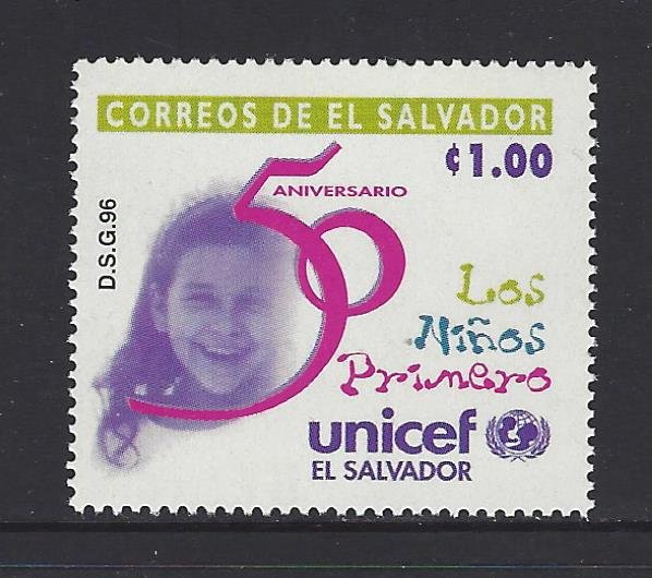 EL SALVADOR UNICEF 50th ANNIVERSARY Sc 1449 MNH 1996