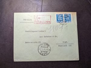 1929 Registered Estonia Cover Tallinn to Riga Latvia