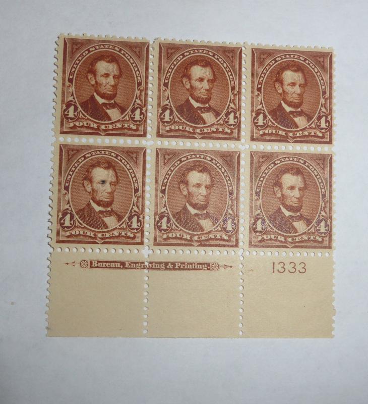 #280 4 cent Lincoln plate block