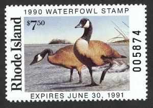 #2, Rhode Island State Duck stamp, SCV $12