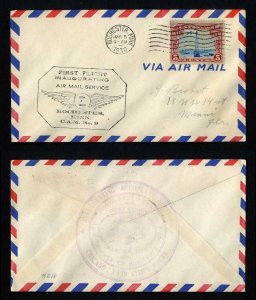 # C11 on CAM # 9 First Flight cover, Rochester, MN to Chicago, IL - 3-8-1930